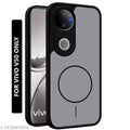 Movariete Back Cover For Vivo V50 5G TPU Matte Solid Color Soft-Touch Skin Magsafe Design, 360 Degree Protection, Shockproof Mobile Cover For Vivo V50 5G (Black)