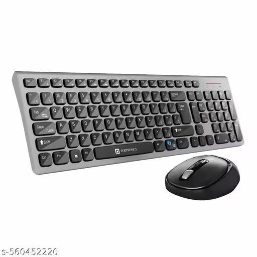 Portronics Key7 Combo Wireless Keyboard & Mouse Set with Copilot AI, 2.4 GHz USB Receiver, 10m Range, 12 Shortcut Keys