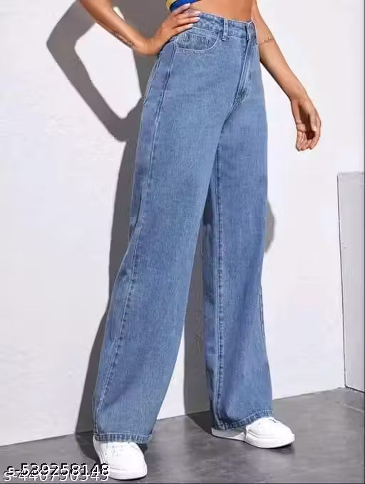 LOOSE FIT LIGHT BLUE JEANS FOR GIRLS AND WOMEN, WOMEN JEANS, WOMEN GIRL JEANS, STRAIGHT FIT WOMEN JEANS, BAGGY JEANS, LOOSE JEANS