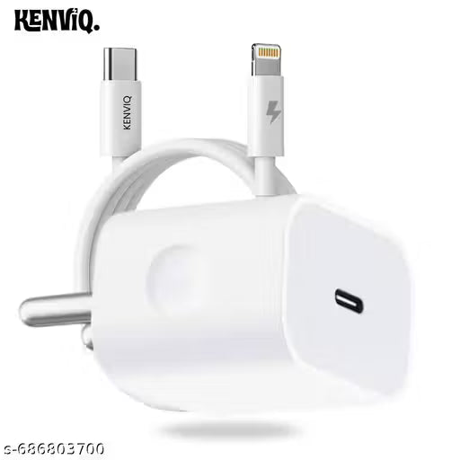 Kenviq 20W Super Fast Charger with Type C to i-Phone Lightning Usb Cable, Charging and Data Transfer Compatible with i-Phone and other ios devices (i-C)