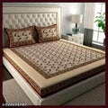 RAJASTHANI 100% JAIPURI COTTON DOUBLE BEDSHEET WITH 2 PILLOW COVER