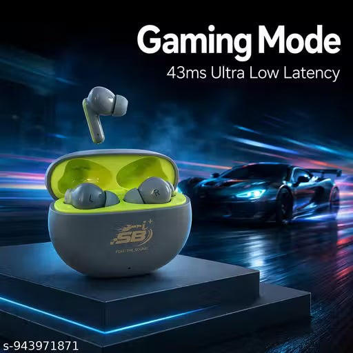 SB i+ TWS Wireless Earbuds Bluetooth 5.4 with Fast Charging, HD Sound, Low Latency Gaming Mode, Noise Cancellation & Long Battery Backup