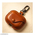 Premium Leather Wireless Earbuds Protective Case Cover with Metal Hook