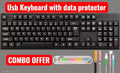 USB KEYBOARD 207 MULTIPLE PURPOSES USE LAPTOP COMPUTER CPU DESKTOP MOBILE LED TV CAMERA DVR PLUG IN PLAY WITH DATA PROTECTOR
