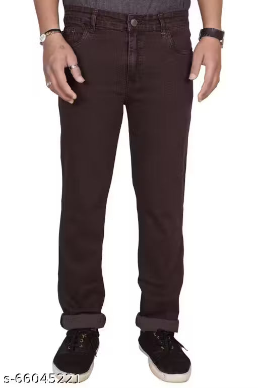 Just Black Men's Straight Brown Jeans