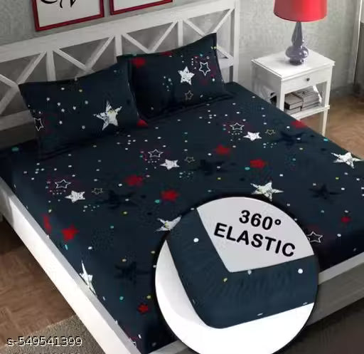 Priyanshi trading co. presents these supersoft fitted bedsheet which contains 1 double fitted bedsheet and 2 pillow covers.( 1 pillow cover with single bedsheet)