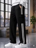 Stylish black 4 pocket side patti pants for boys| Casual cotton blend trackpants for boys| Attractive Summer pants