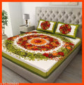 100% Cotton Rajasthani Jaipuri Double bed Size #Bedsheets Set of 1 Double #Bedsheets with 2 Pillow Covers (Multicolour) - 180 TC