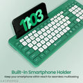Portronics Bubble Square Wireless Keyboard with Bluetooth + 2.4 GHz USB Receiver (Dual Connectivity), Pair 3 Devices Max,