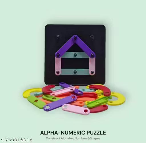 Alpha-Numeric Educational Puzzle Toy for Kids | Learn Letters, Numbers & Shapes | Wooden Learning Board Game for Early Education, Brain Development & Preschool Learning