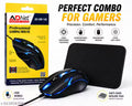 Gaming Mouse with Mouse Ped RGB Light, USB Wired, High Precision Optical Sensor, Ergonomic Design for Laptop & PC