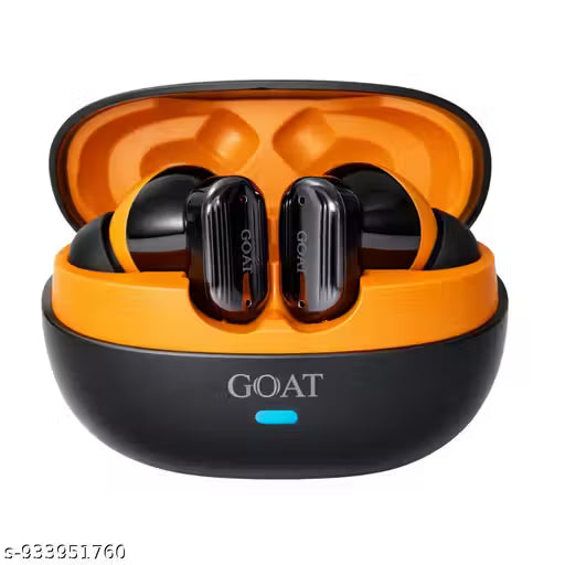 GOAT TARANGA True Wireless Earbuds with Bluetooth 6.0, 40H Playtime, Deep Bass & IPX5 Waterproof BLACK