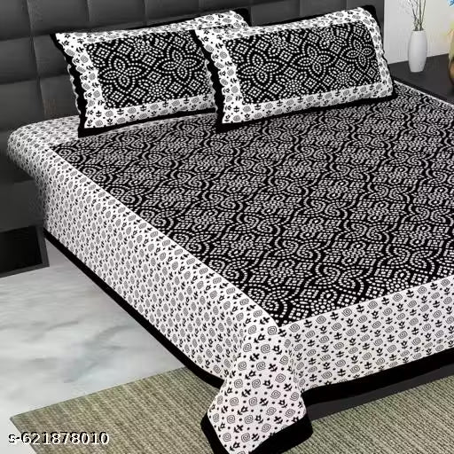 Pure Cotton Double Bed Bedsheet With 2 Pillow Cover