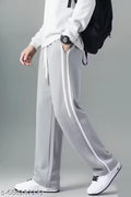 Men Baggy Track Pants Polycotton | White Side Stripe Track Pants for Gym, Running & Casual Wear & Party.
