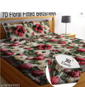 7 D double bed fitted bedsheet with two Pillow covers