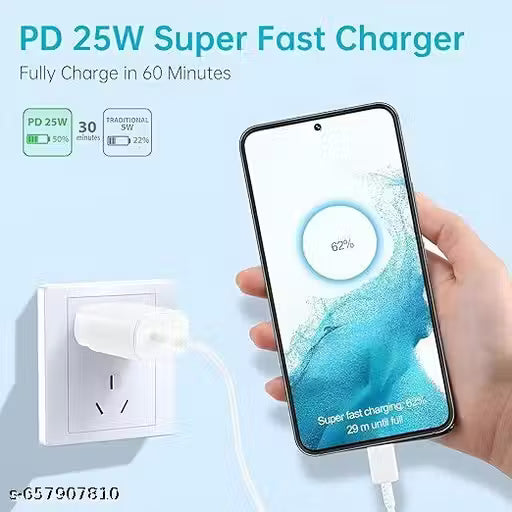 25 Watt PD Charger, Compatible with Sam-Sung Phones, 25watt Fast Charger, Sam-Sung Charger Type C, PD Charger,