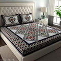 Premium Quality Rajasthani Jaipuri Print 100% Pure Cotton King Size Bedsheet with 2 Pillow Cover ( 228 * 254) cm