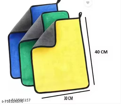 Microfiber Towel for Car Combo Pack Of 3– Use For Bike,Car,Home,Office & Kitchen Cleaning, Dusting & Washing (600 Gsm High Absorbing, Lint & Scratch Free Fast Drying
