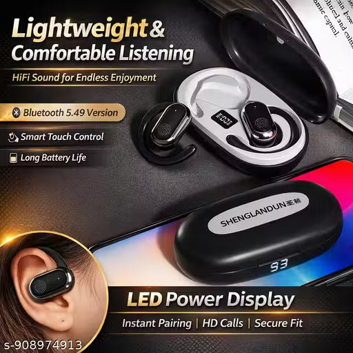 Premium High Quality Truly Wireless TWS Earbud, ANC Bluetooth Earbuds with Display, 30 Hrs Playtime with Fast Charging, Low Latency