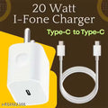 20 Watt Quick Charger, Compatible with I-Fone, 20 Watt I-Fone Charger, Type-C to Type-C Cable for I-Fone and other I-OS Devices