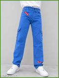 Men Stylish Sky Blue Cargo Jeans