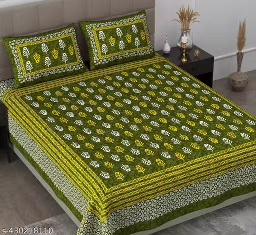 100 % Cotton Double Bed Bedsheet Combo Of 1 Bedsheet And 2 Pillow Cover ||Trendy Bedsheet
