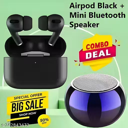 AIRPOD PRO Airpro True Wireless Bluetooth Earphones with 30 Hours Playtime & Compatible for all Smartphones (Black)