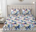 Cotton Elastic All Around Fitted King Size Double Bed Bedsheet with 2 Pillow Covers | Floral Printed Bedsheet Combo | Fits Upto 8” Mattress