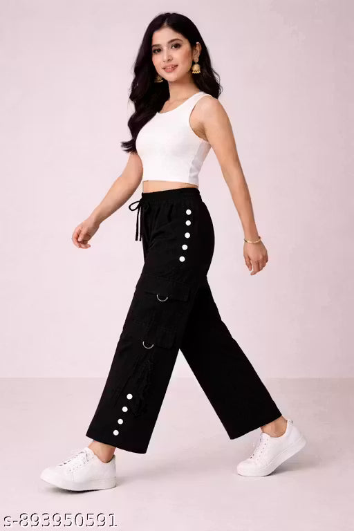 Black trouser pant multiple pocket