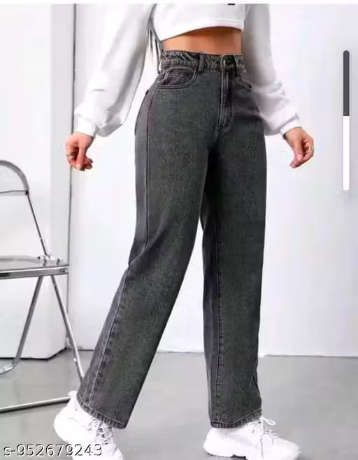 straight fir gray jeans for girl and women