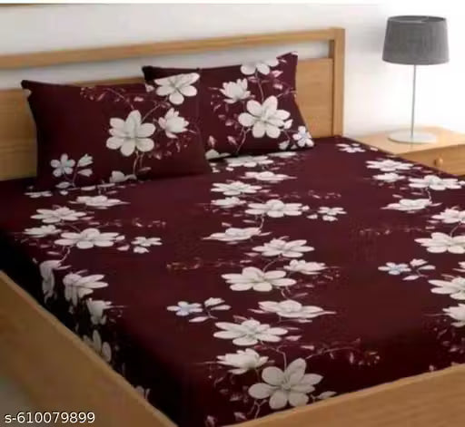 Khatu ji enterprise make doble bed fitted bedsheet with 2 pillow cover ( single bedsheetwith 1 pillow cover )