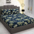 bedsheet/Elastic fitted bedsheet/Fitted bedsheet 320 Tc premium quality cotton bedsheet with 2 pillow covers.