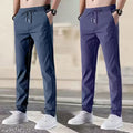 Grey and Navy blue premium classic formal lycra Sports Hosiery Pyjama for big men’s - Stylish baggy narrow big guys with Cross Pockets,