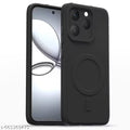 Realme 15T 5G Back Cover || Mobishopi Soft Silicone Mag-Safe Design (Mag-Safe Not Support) Camera Protection | Slim Fit Bumper back Cover for Realme 15T 5G - Black