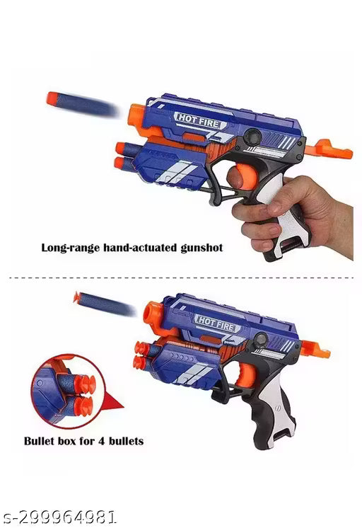 Blaze Storm Hot Fire Soft Bullet Gun Toy with 10 Safe Soft Foam Bullets, Fun Target Shooting Battle Fight Game for Kids Boys (Blaze Storm- Hot Fire)