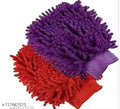 Double Sided Microfiber Cleaning Gloves 1 Piece| Car Wash Mitt for Cleaning and Dusting | Chenille Mitt Cleaning Gloves | Multi Colour