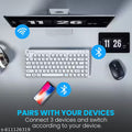 Portronics Bubble Multimedia Wireless Keyboard 2.4 GHz & Bluetooth 5.0 Connectivity, Noiseless Experience,