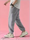 Men’s Stylish Green Jogger Pants with Side Stripe | Elastic Waist Track Pant