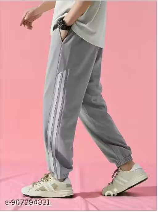 Men’s Stylish Green Jogger Pants with Side Stripe | Elastic Waist Track Pant