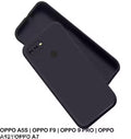 OPPO A5S | OPPO F9 | OPPO 9 PRO | OPPO A12 | OPPO A7 Shockproof Full Body Liquid Silicone Soft Microfiber Cloth Lining Slim Back Coves Case (Black)