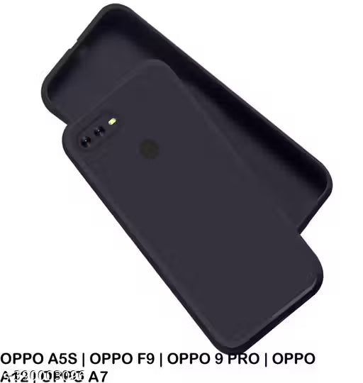 OPPO A5S | OPPO F9 | OPPO 9 PRO | OPPO A12 | OPPO A7 Shockproof Full Body Liquid Silicone Soft Microfiber Cloth Lining Slim Back Coves Case (Black)
