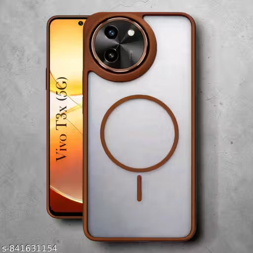 VIVO T3X 5G Compatible with Mag-Safe Smoke Back | Shockproof Design | Transparent Back Case
