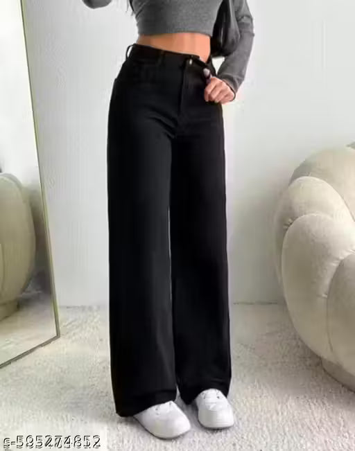 STRAIGHT FIT BLACK JEANS FOR WOMEN AND GIRLS