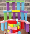 54 Pcs Printed Educational Wooden Stacking Tumbling Tower Blocks Toys, Building Blocks for Kids