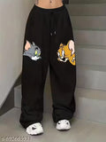 trouser for women | baggy lower| winter wear | lower for women| unisex lower| grey and black combo lower| printed trouser|