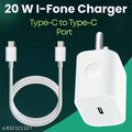 20 Watt Quick Charger, Compatible with I-Fone, 20 Watt I-Fone Charger, Type-C to Type-C Cable for I-fone and other I-OS Devices