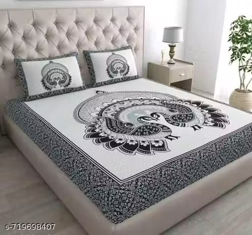 Jaipuri Cotton Double Bedsheet With 2 Pillow Cover