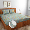 Premium King Size All Around Elastic Fitted Bedsheet with 2 Pillow Covers (72*78*10 inch mattress)