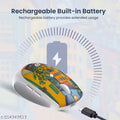 Portronics Toad III Plus Rechargeable Bluetooth Mouse with Bluetooth & 2.4 GHz Wireless Connectivity, Stylish Illustrated Design