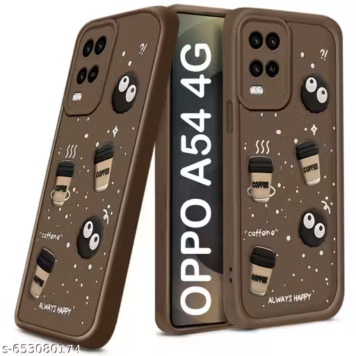 TFC Coffee Case for Oppo A54 | Cute 3D Cartoon Ball Design | Soft Silicone Back Cover for Oppo A54| Full Body & Camera Protection